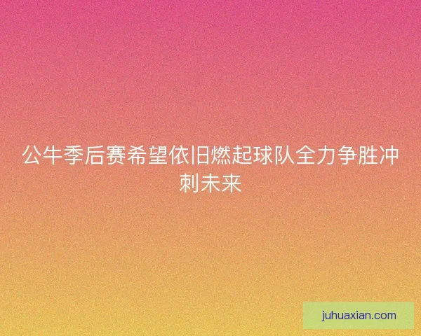 公牛季后赛希望依旧燃起球队全力争胜冲刺未来