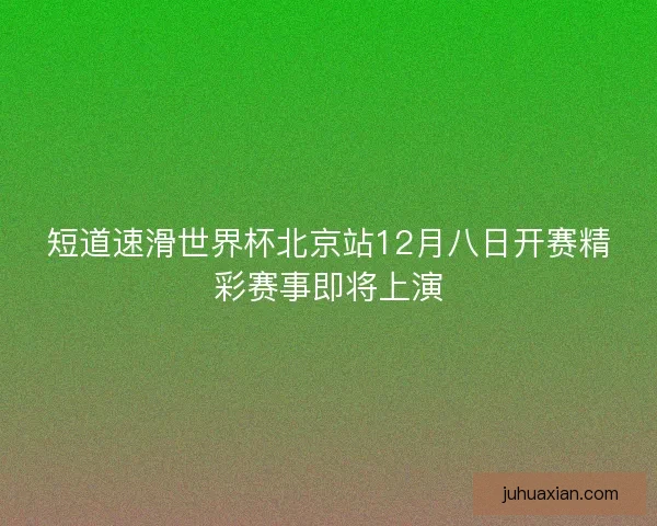 短道速滑世界杯北京站12月八日开赛精彩赛事即将上演 短道速滑世界杯北京站12月八日开赛精彩赛事即将上演